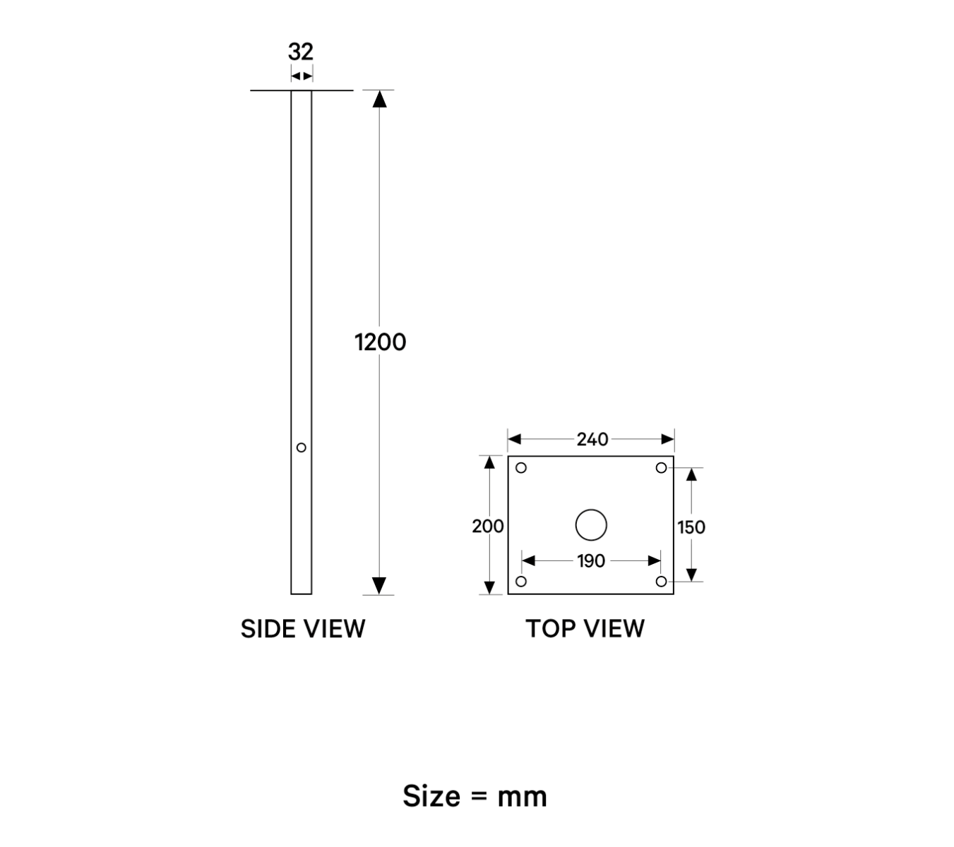 Letterbox Pole Dimensions