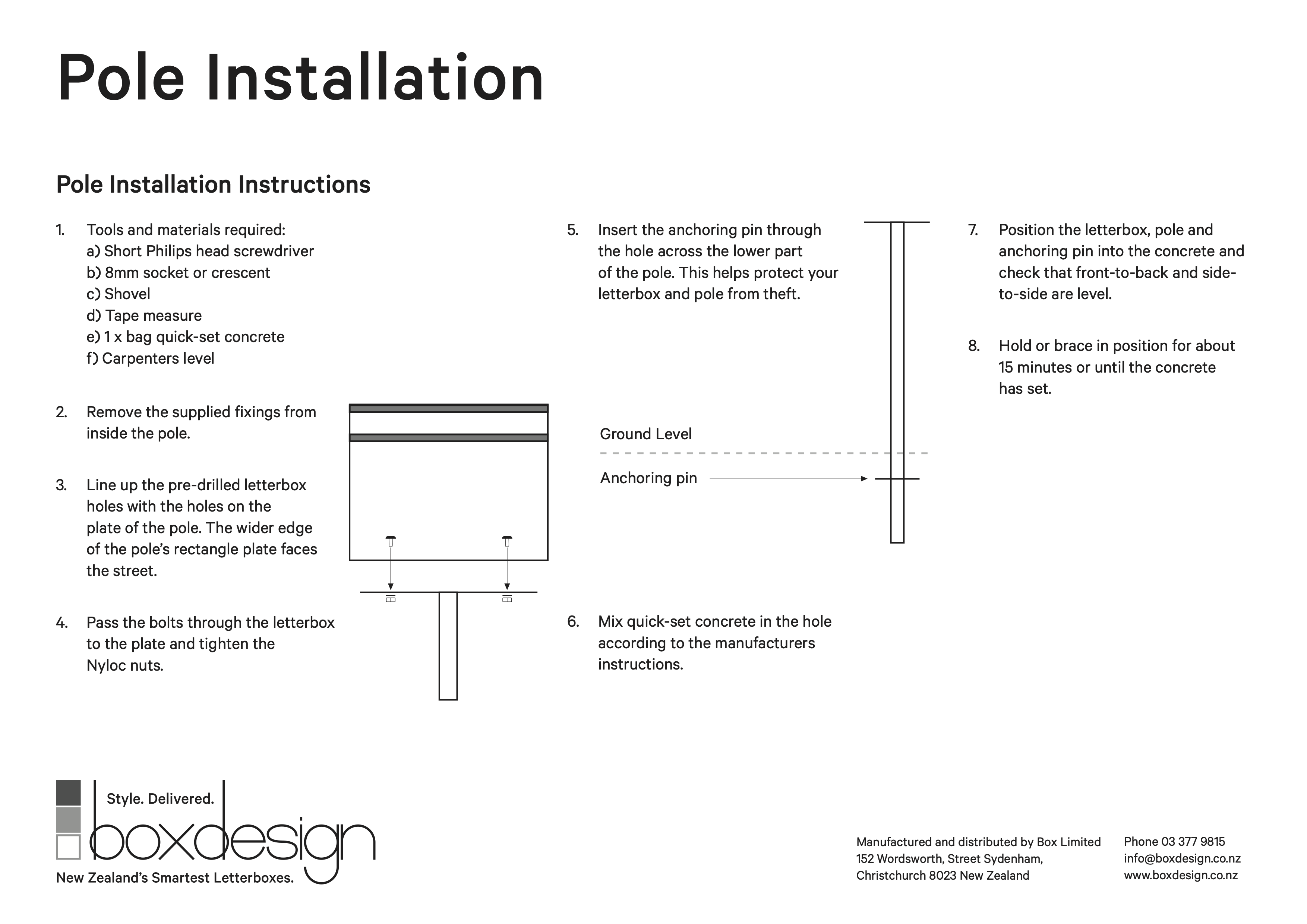 Letterbox Pole Installation Instructions