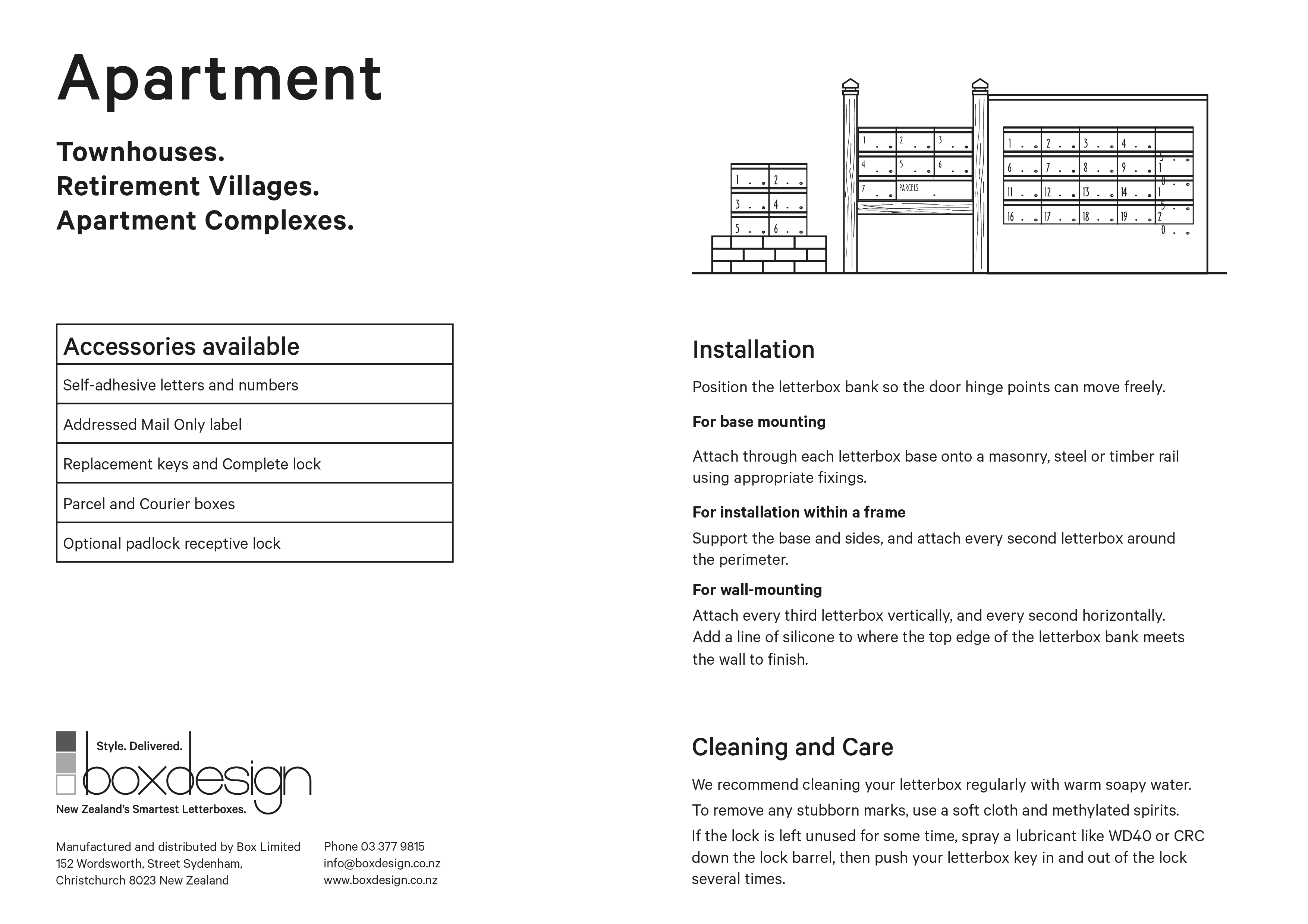 Apartment Letterbox Installation Instructions