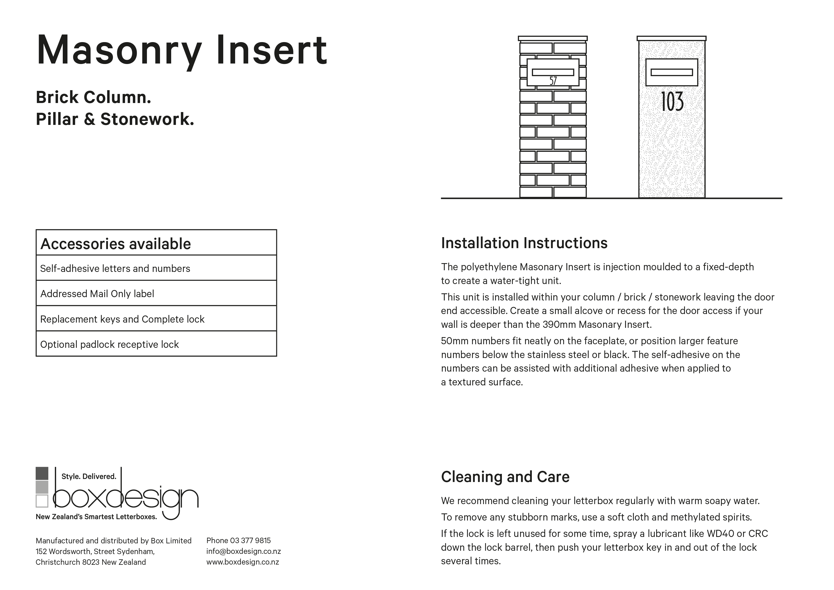 Masonry Insert Installation Instructions
