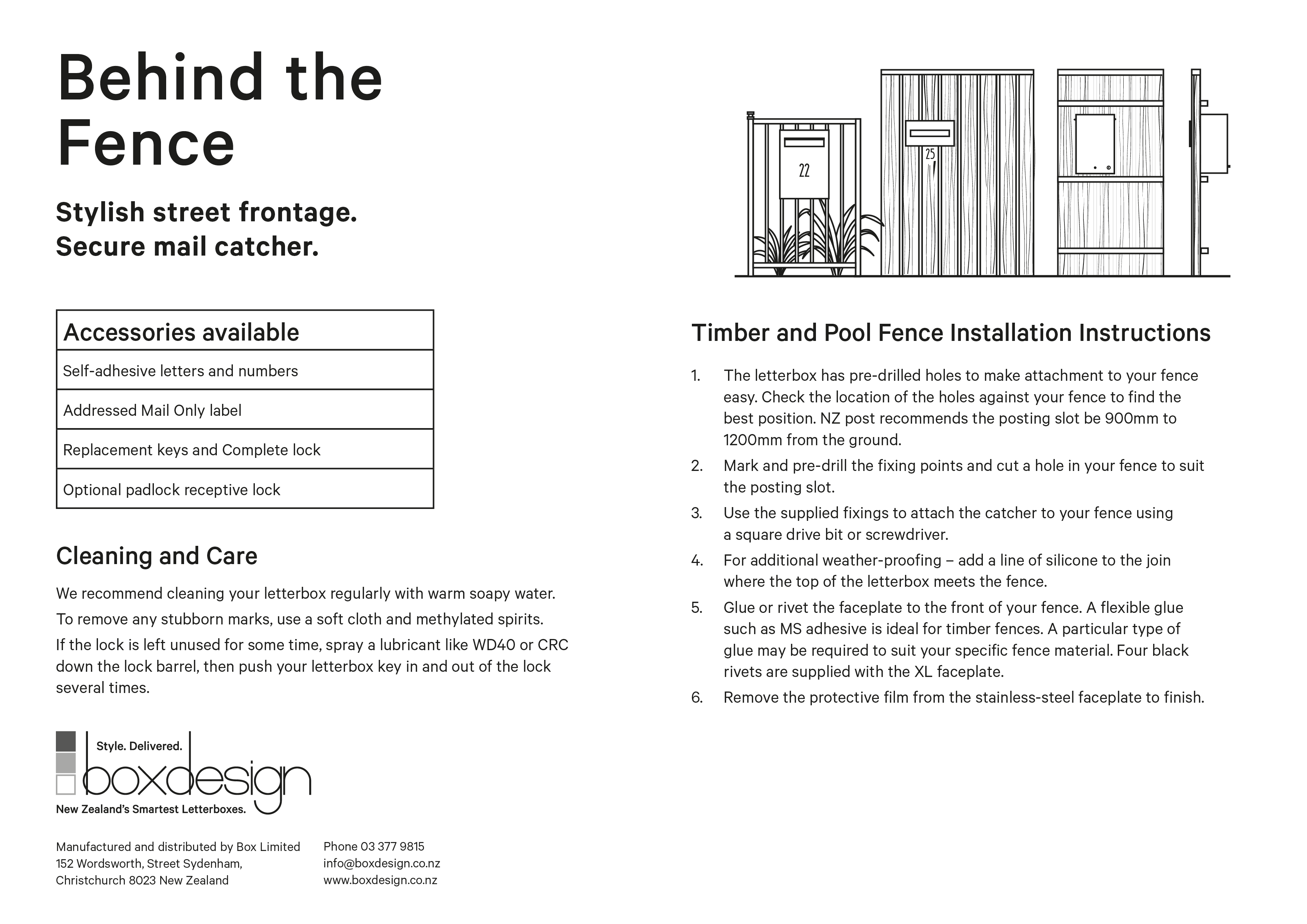 Behind the Fence Letterbox Installation Instructions
